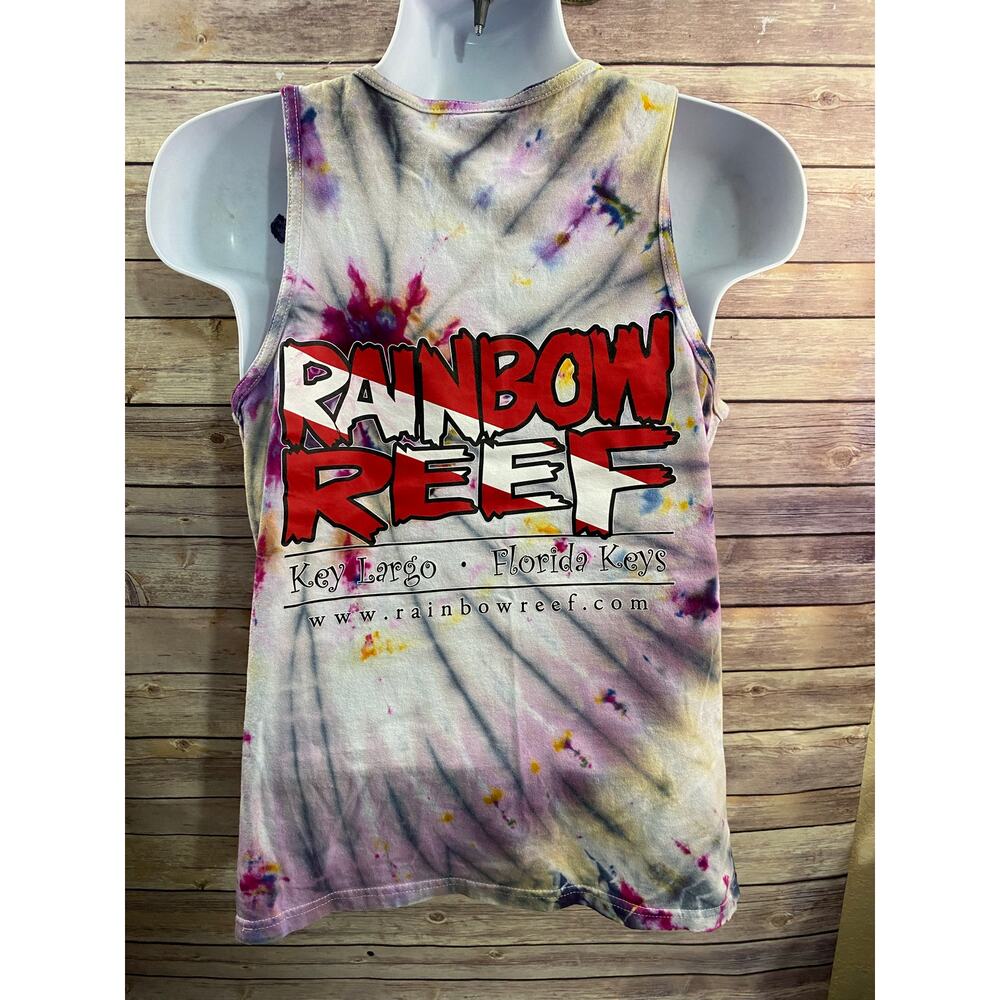 Men's Key Largo Key West Tie Dye Rainbow Reef Tank Size Medium